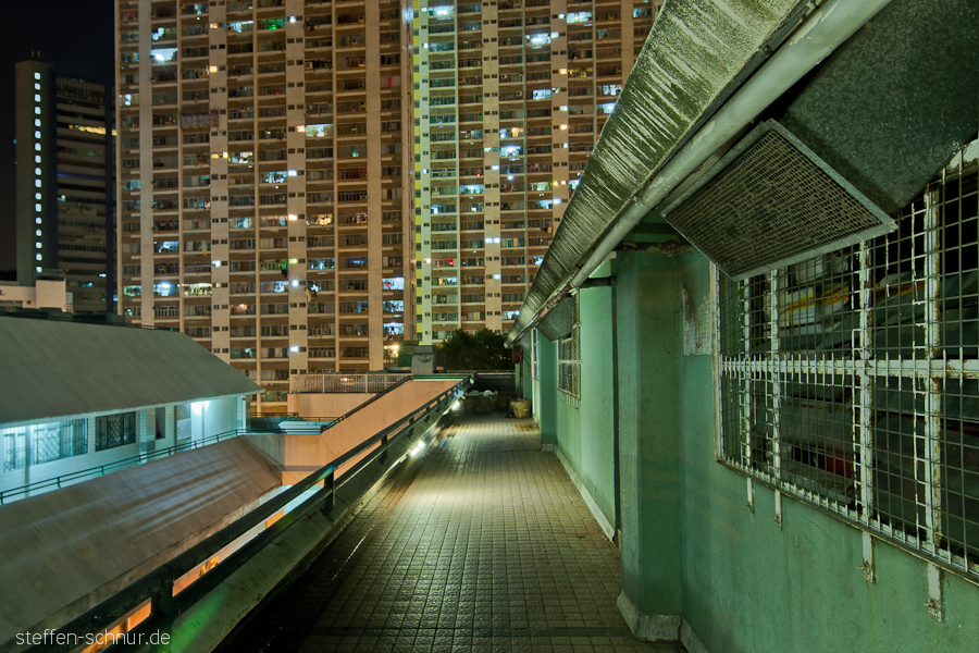 Klimaanlage Hongkong China Belichtungsfusion aus Belichtungsreihe Wohnhäuser