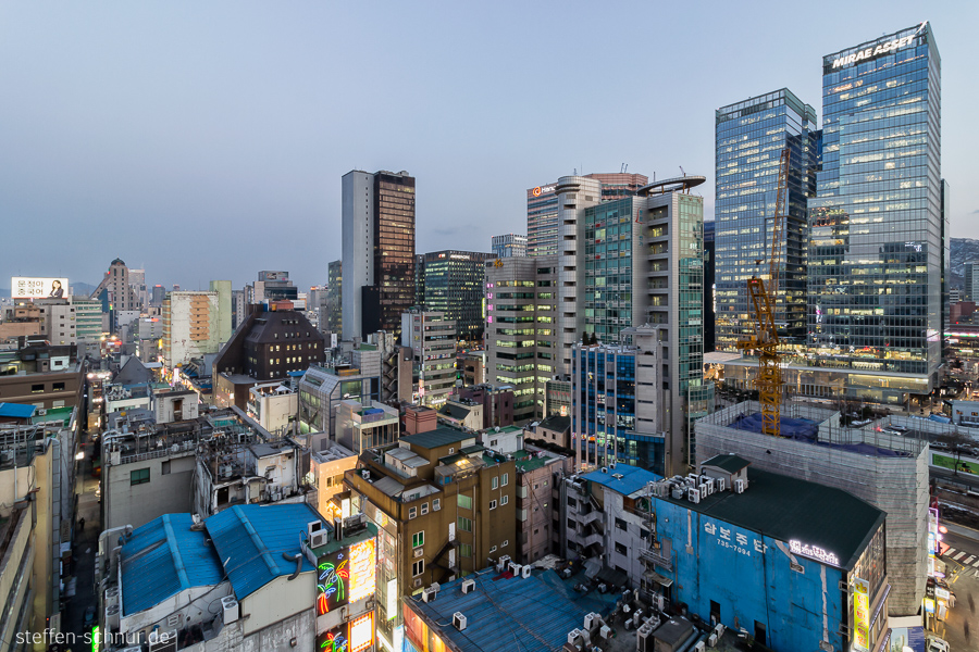 city skyline
 Jung District
 Seoul
 South Korea
 modern
