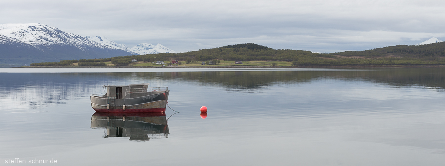 Troms Boot Norwegen Spiegelung