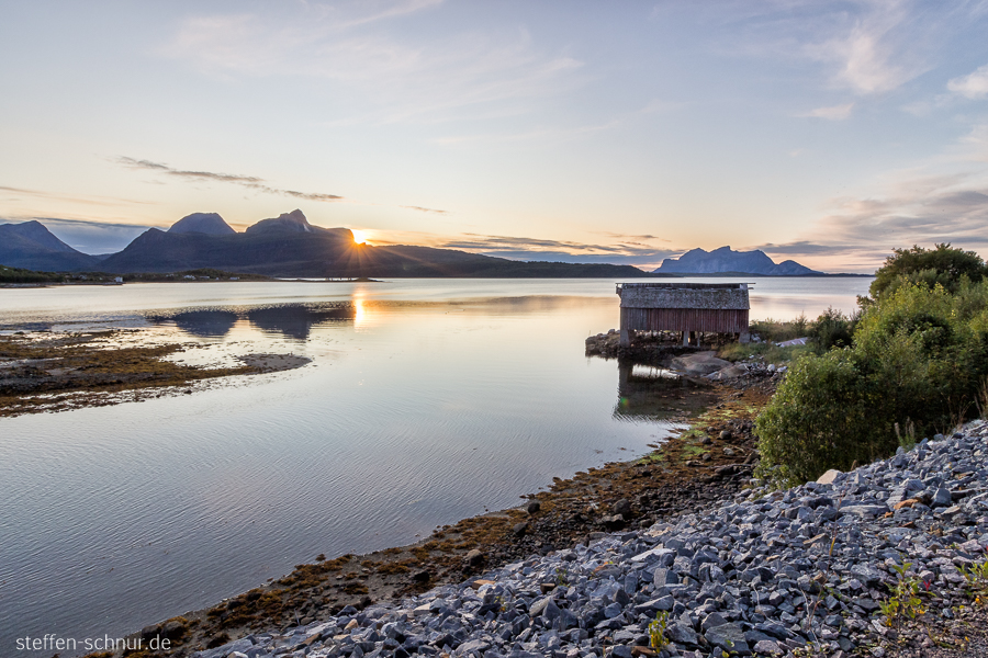 Sonnenuntergang Nordland Polarkreis Fjord Norwegen Sonne