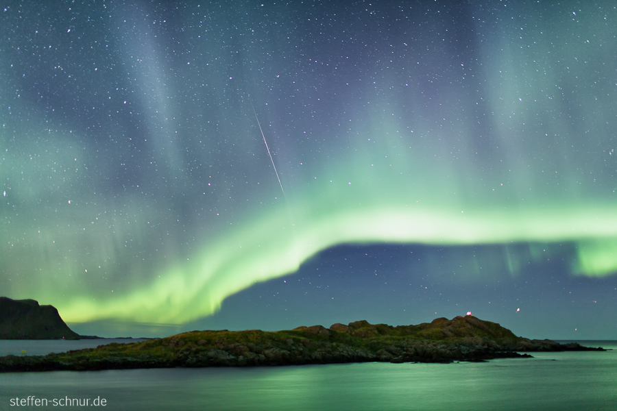 Nordmeer Insel Lofoten Meteor Nordlicht Norwegen