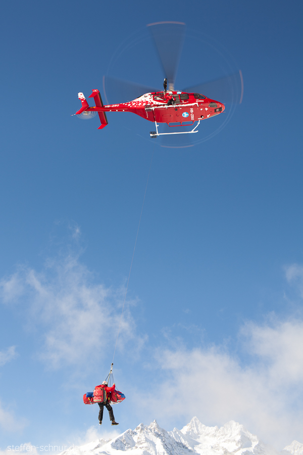 Berge Bergrettung Hubschrauber Rettung Rettungshubschrauber Schweiz Verletzter