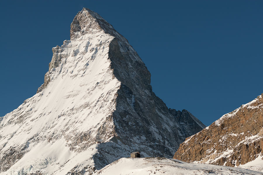 Hütte Matterhorn Schweiz Wallis Winter