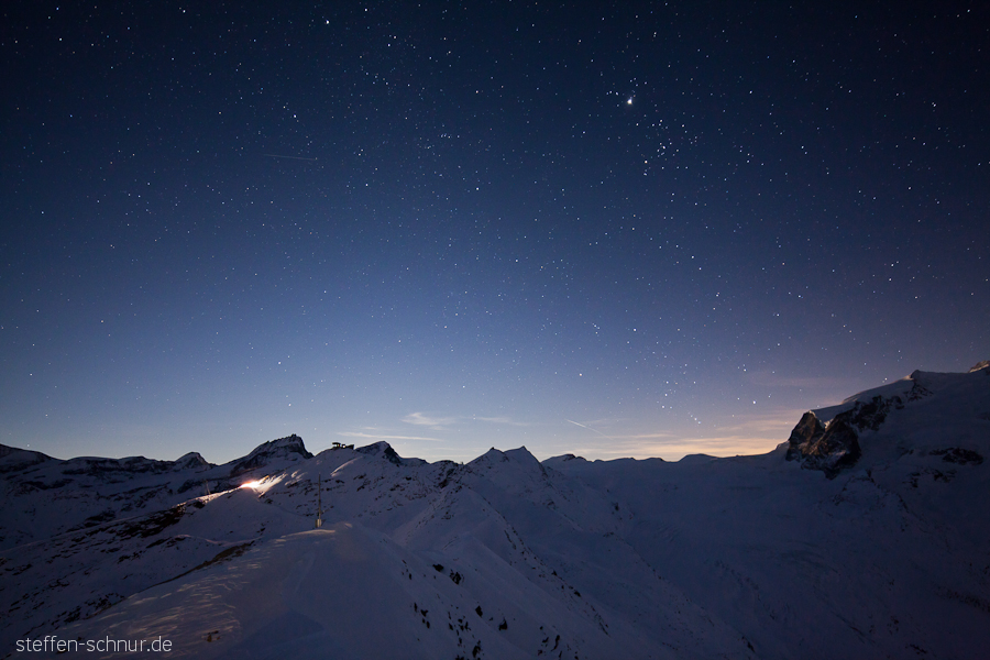 Berglandschaft Schweiz Sterne Sternenhimmel Winter