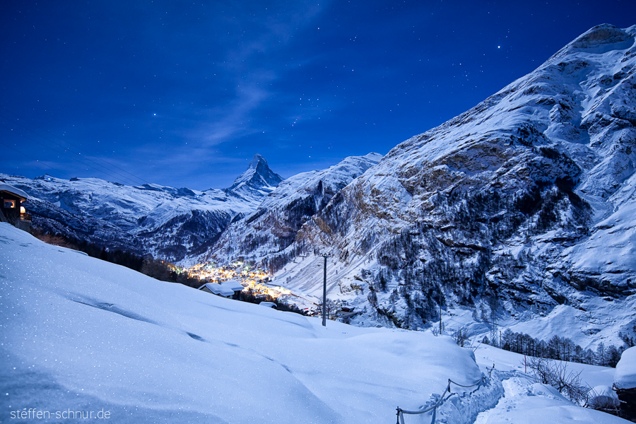 Hütten Matterhorn Nacht Schweiz Sterne Wallis Weg