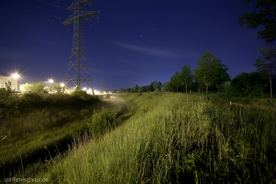 Marzahn Berlin Deutschland Landschaft Park Sterne Strommast