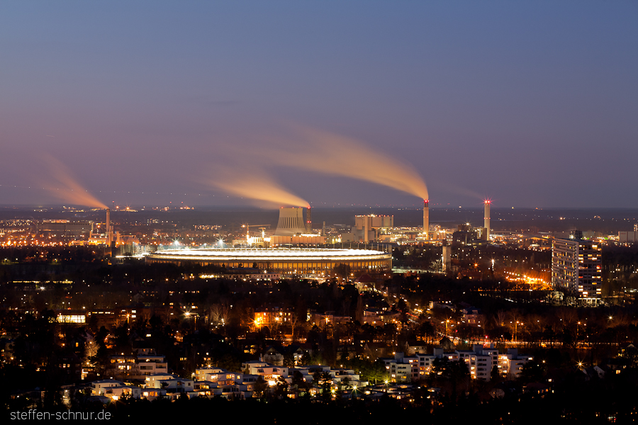 power station
 Olympic stadium
 smoke
 Westend
 Berlin
 Germany
 panorama view

