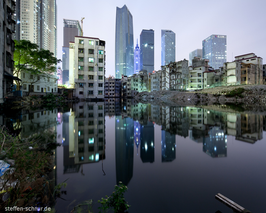 arm und reich Guangzhou China Abriss Haus Häuser Neubau