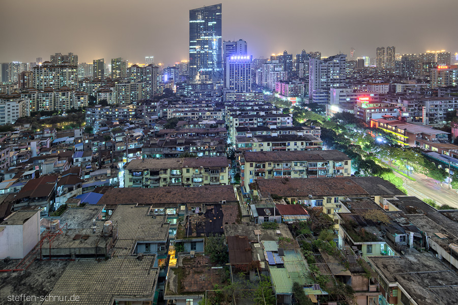 Guangzhou China Dächer Hochhaus Häuser Häusermeer Megastadt