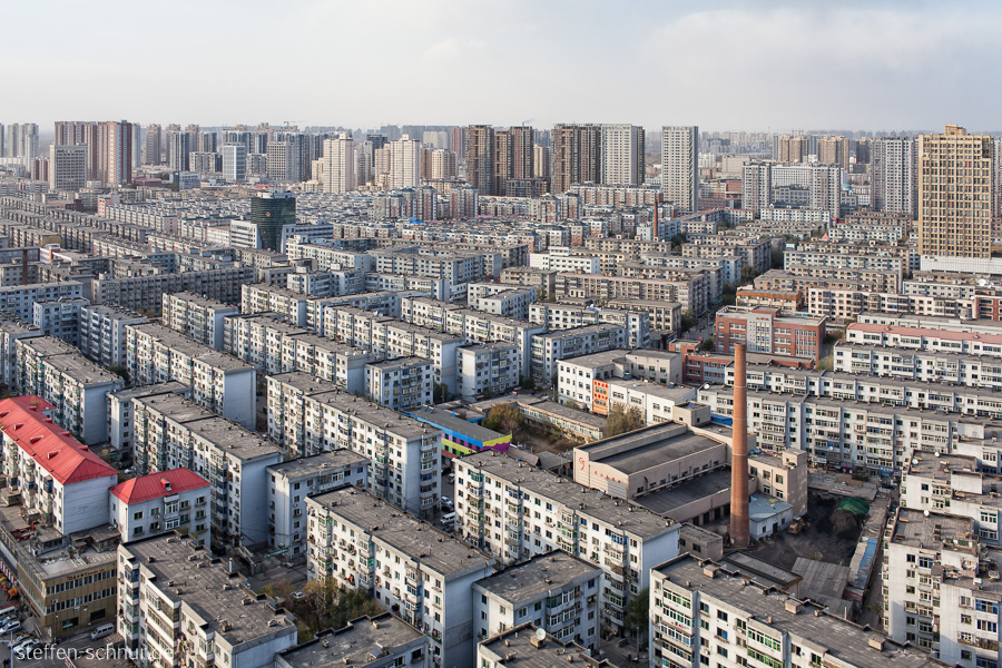 Skyline Panoramasicht Shenyang China Enge Großstadt Hochhäuser