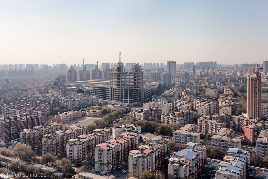 Skyline Panoramasicht Übersicht Shenyang China Baustelle Beton