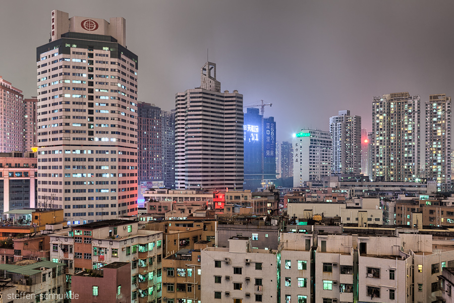 Übersicht Shenzhen China Großstadt Hochhaus Häuser Häusermeer