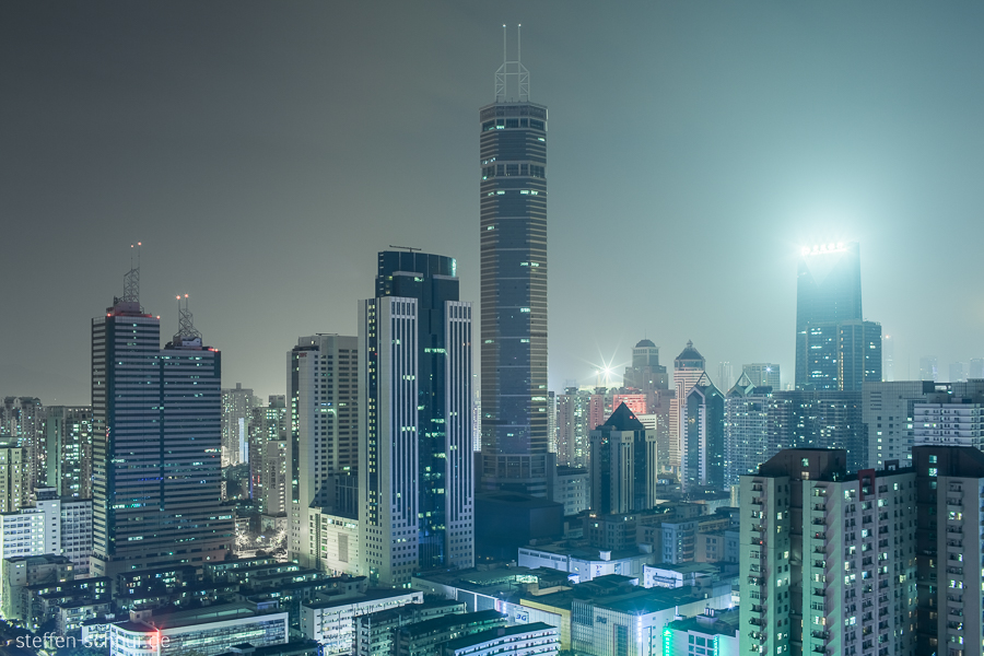 Skyline Panoramasicht Shenzhen China Großstadt Hochhäuser Häusermeer