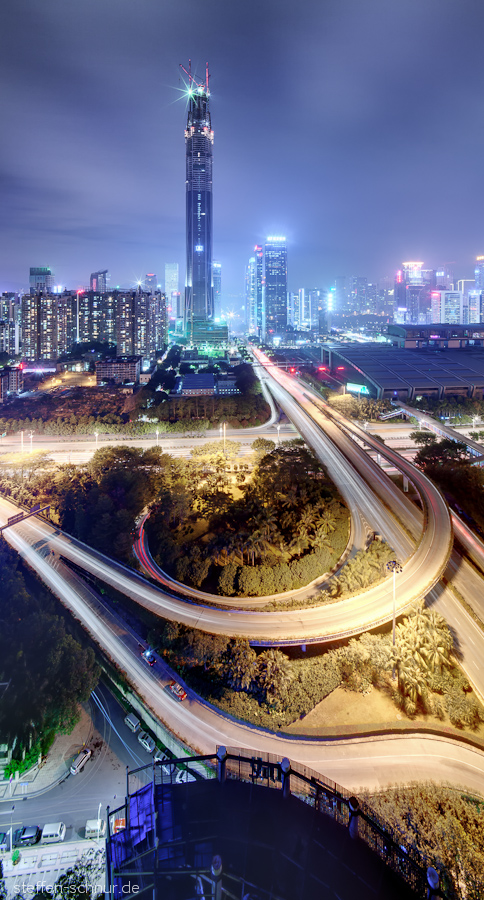 Panoramasicht Übersicht Shenzhen China Baustelle Halle Hochhäuser