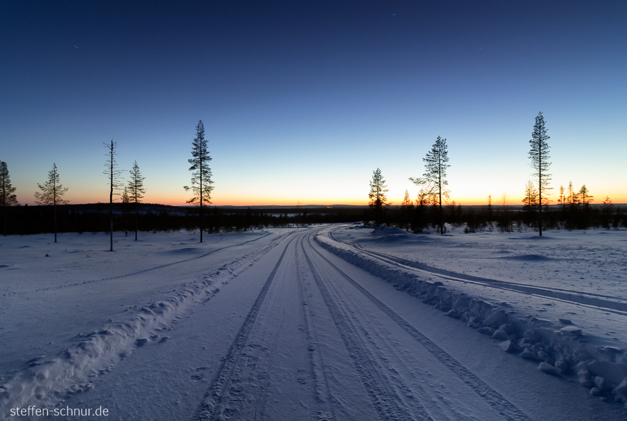 Sonnenuntergang Lappland Finnland Winter