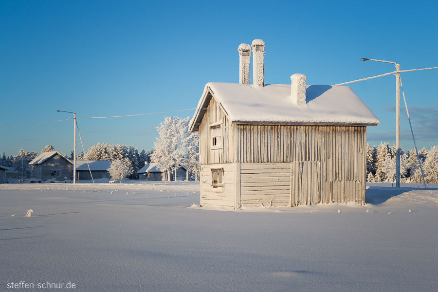 Lappland Finnland Haus Winter