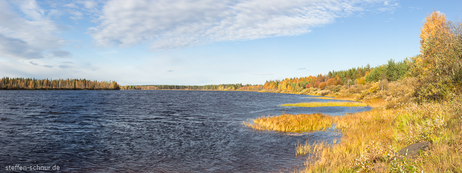 Finland
 river
 autumn
 landscape
 bank
