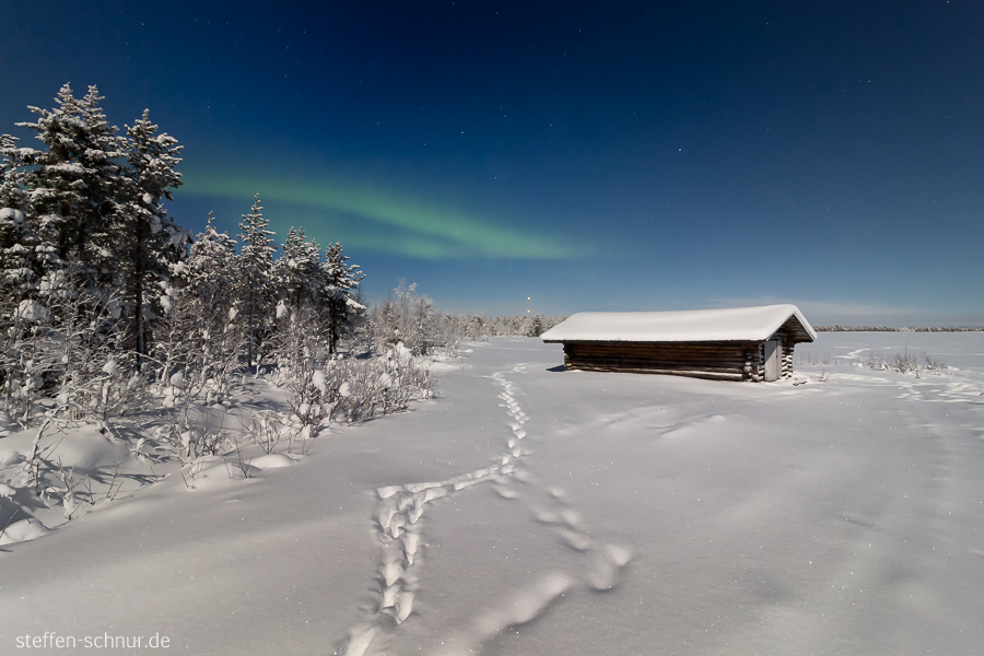 Lappland Finnland Hütte Nordlicht