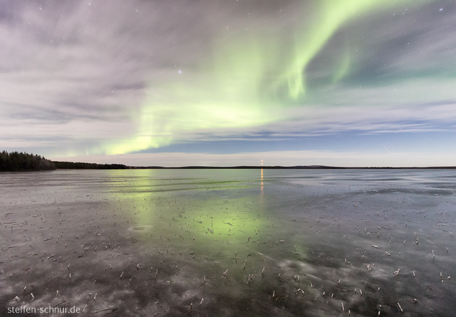 Aurora borealis Lappland Finnland Winter