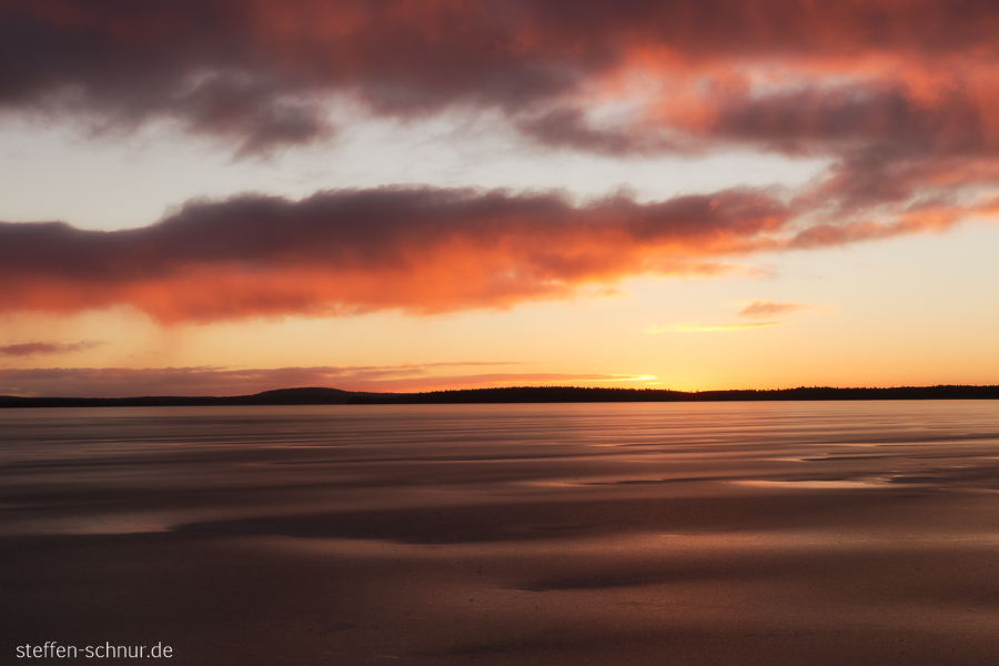 sunrise
 Lapland
 Finland
 lake
 winter
