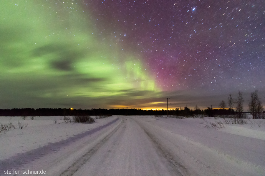 Aurora borealis Nordlichter Schnee Polarkreis Lappland Finnland Sternenhimmel