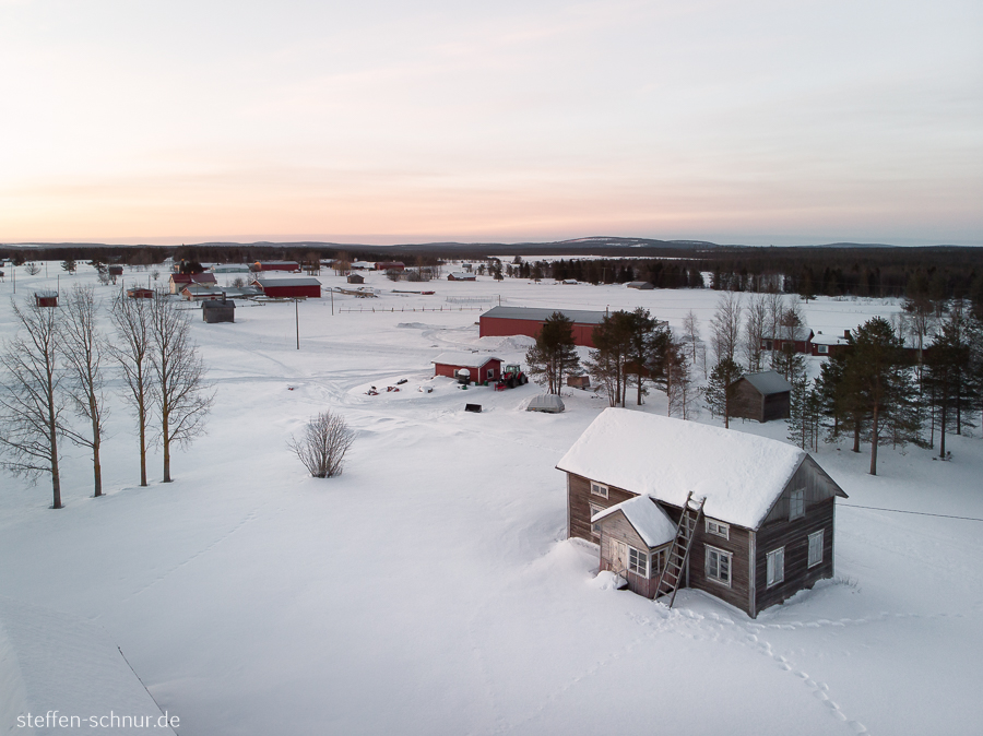 Lappland Finnland Dorf Haus Winter