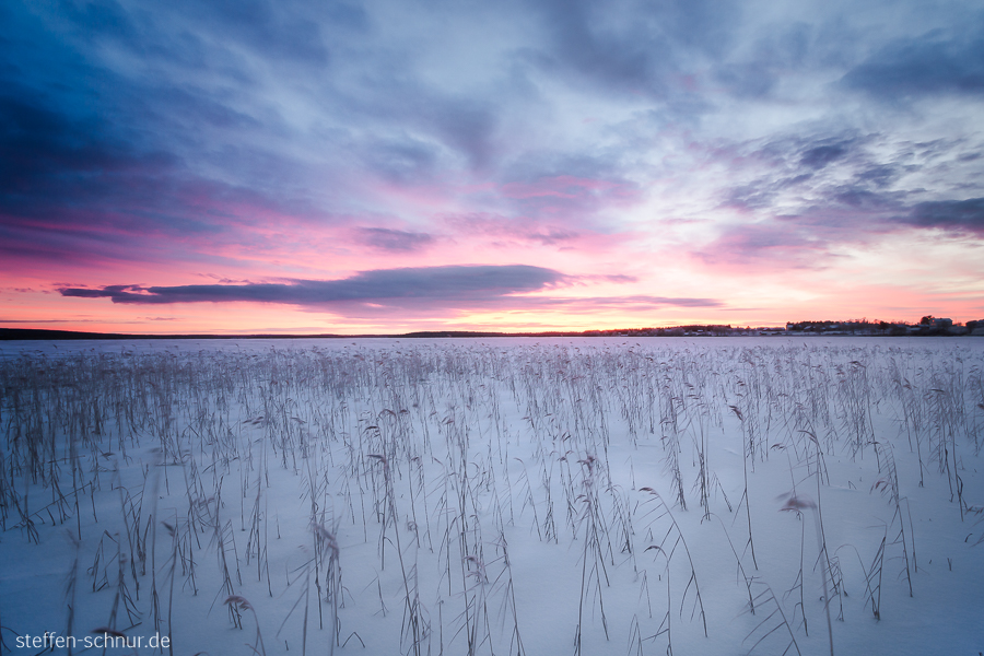 Lappland Finnland Landschaft Winter Wolken