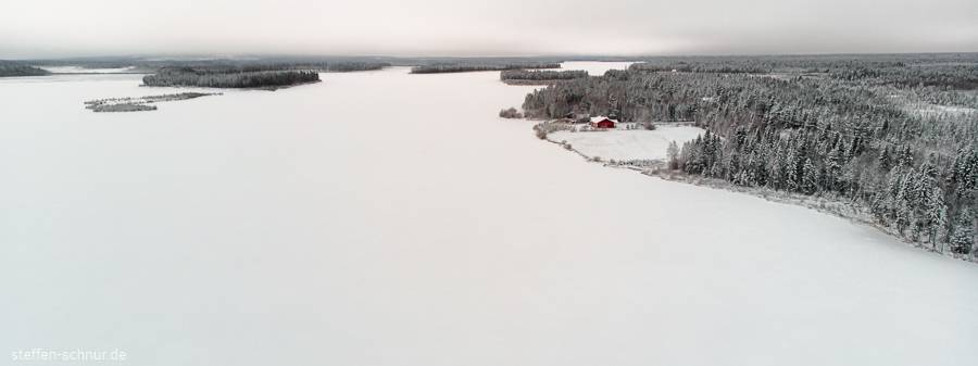 Lappland Finnland See Winter