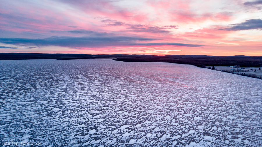 Eis Schnee Lappland Finnland See Winter