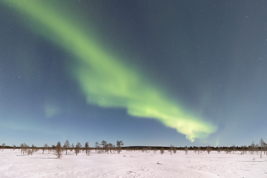 Lappland Finnland Landschaft Nordlicht Winter