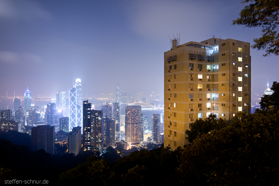 Admiralty Hongkong China Belichtungsfusion aus Belichtungsreihe Wohnhaus