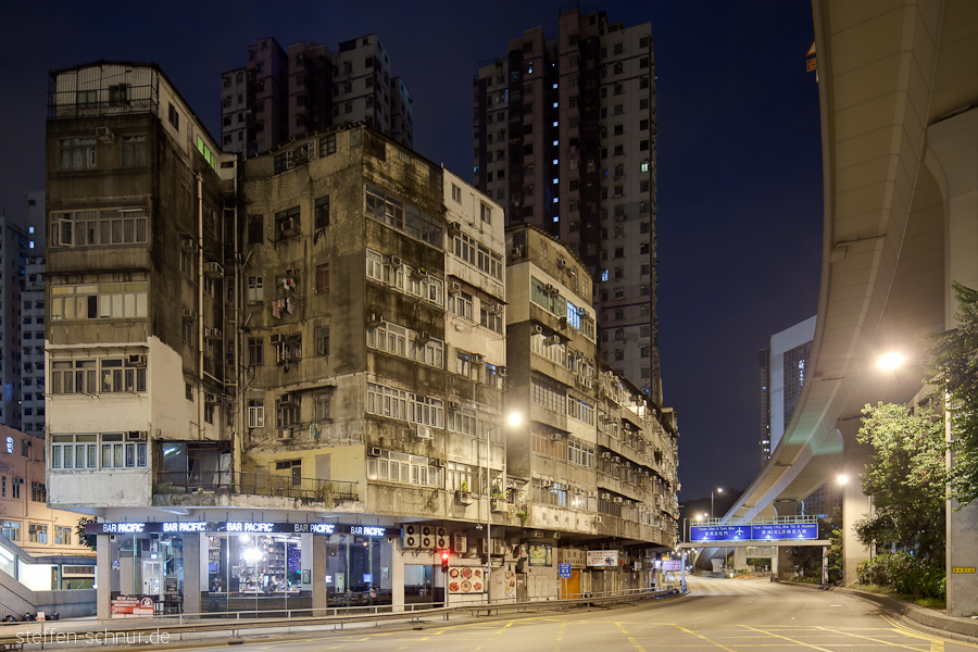 Bar Parcific Autobahn Hongkong China Belichtungsfusion aus Belichtungsreihe Wohnhaus