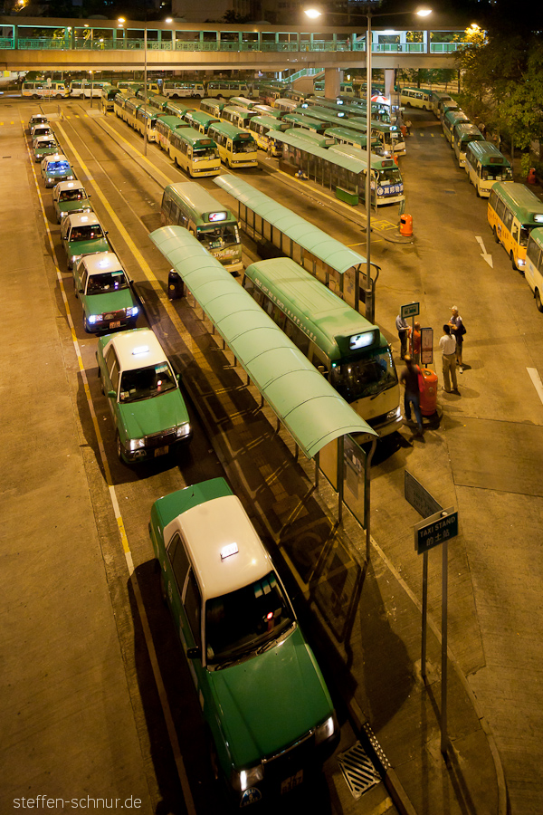 Busbahnhof Taxistand Hongkong China Taxis