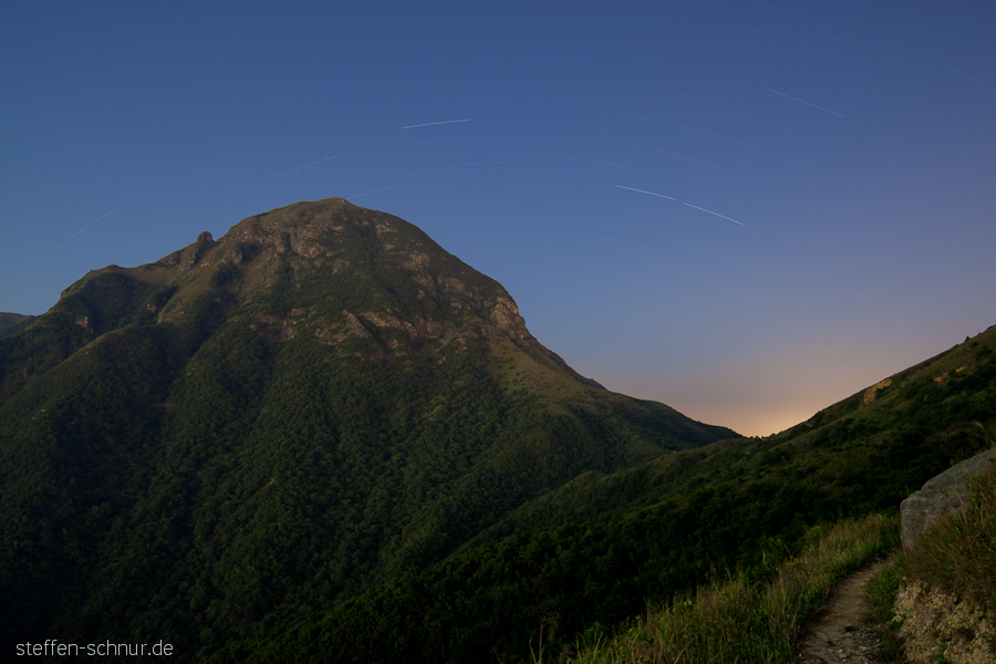 Berge Lantau Island Hongkong China Langzeitbelichtung Pfad Sterne