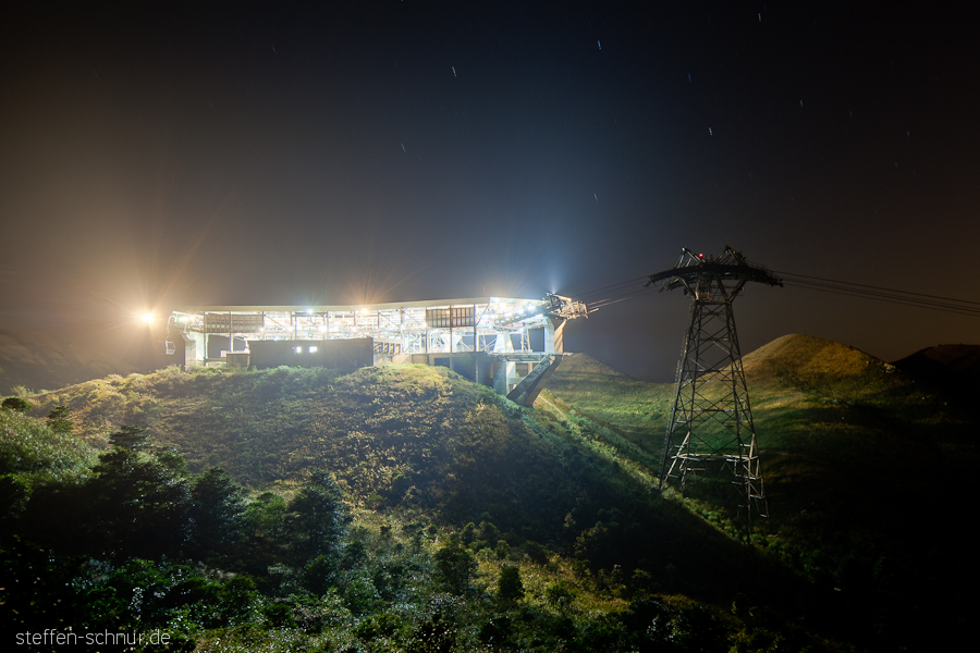 Ngong Ping 360 Seilbahn Lantau Island Hongkong China Belichtungsfusion aus Belichtungsreihe Sterne