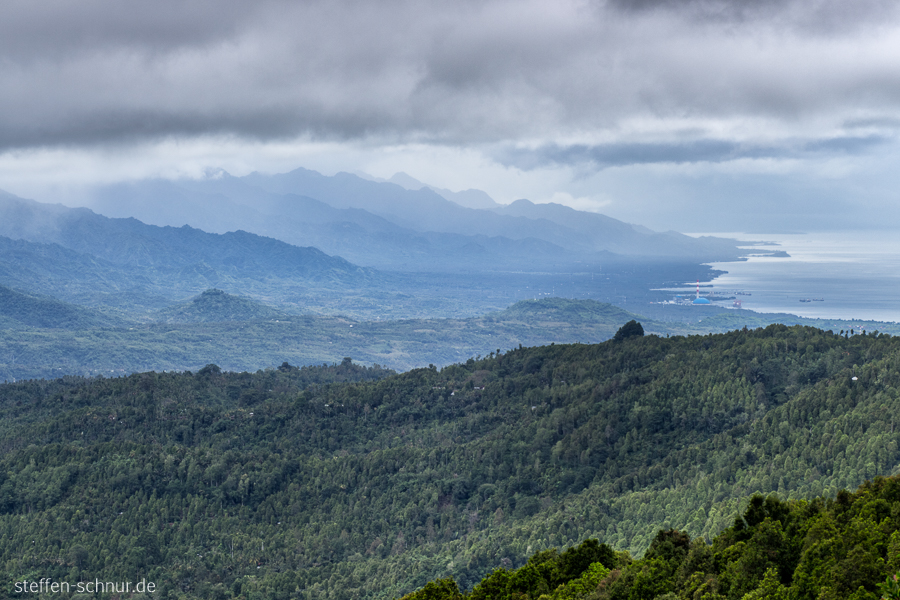 Berge Bali Indonesien Küste Natur Regenzeit Wald