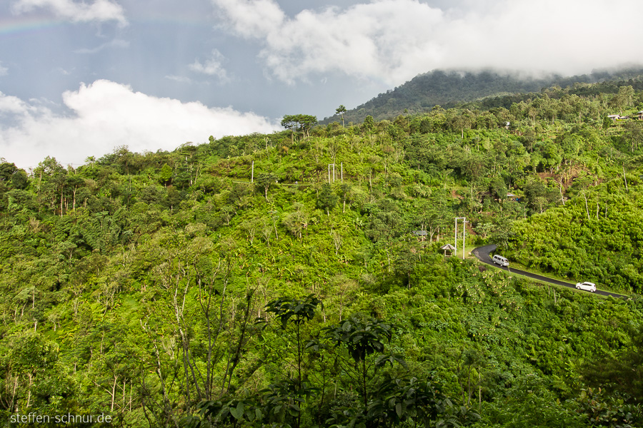 Autos Berge Bali Indonesien Bäume Natur Strasse