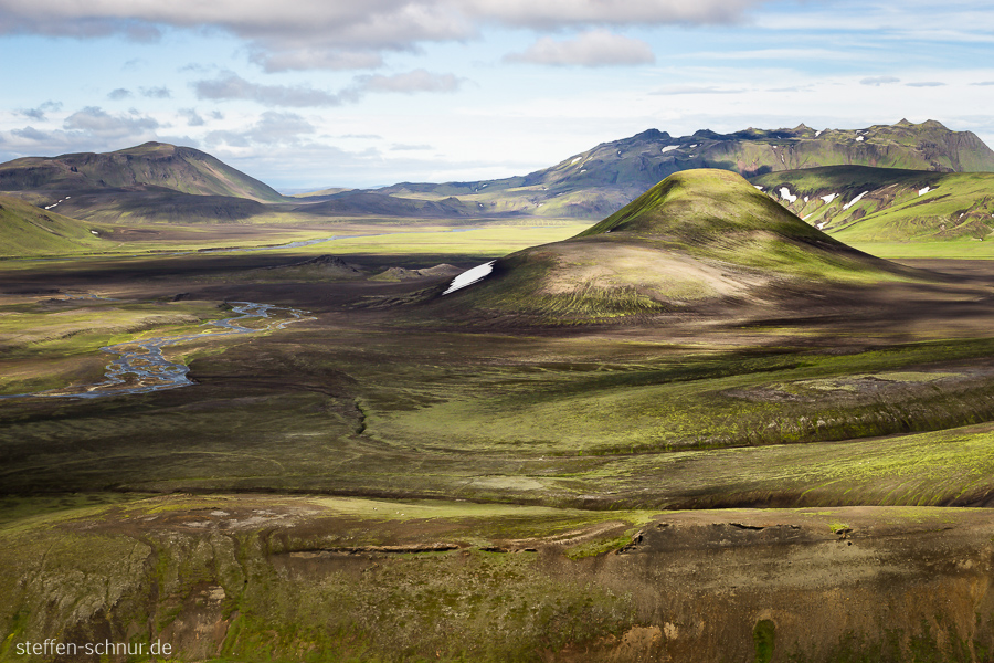 Berg Island Fjallabaki Fluss