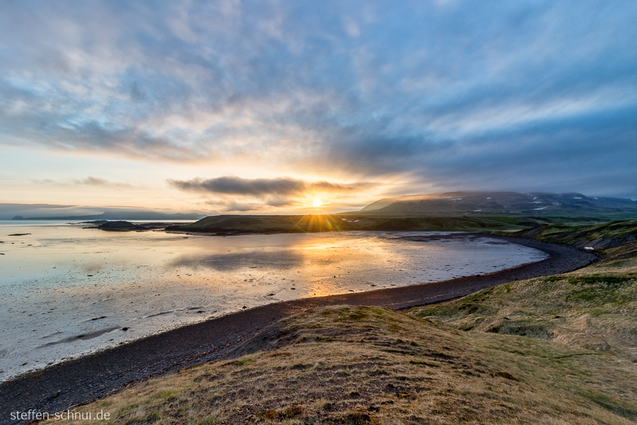 Sonnenuntergang Vestfirdir Island Küste Landschaft Sonne