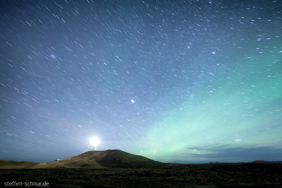 Island Leuchtturm Nacht