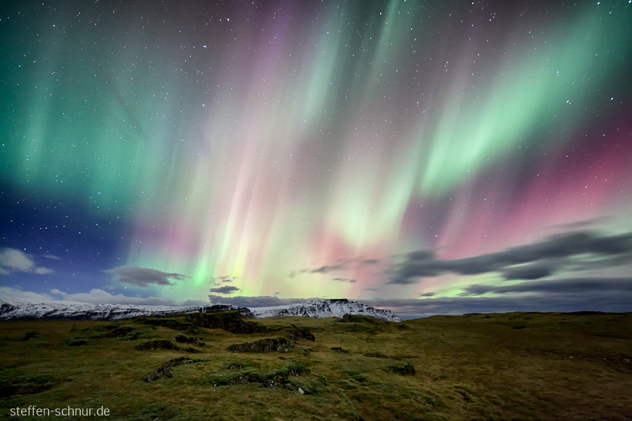 Island Landschaft Nordlicht