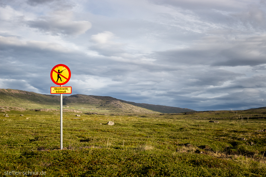 Island Landschaft Schild verboten