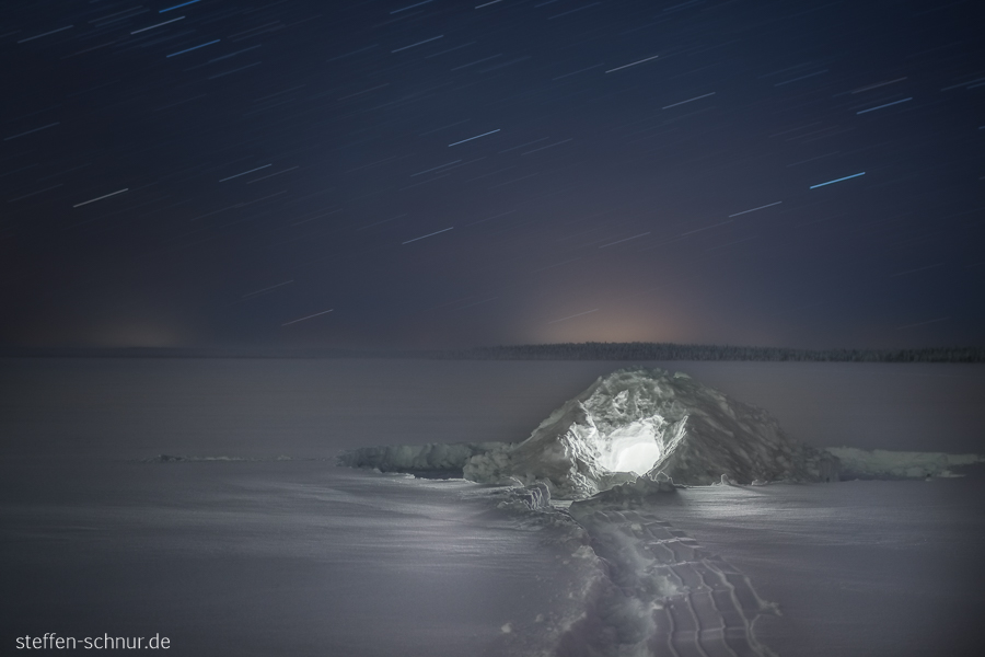 Iglu Lappland Finnland Licht Nacht Sterne Winter