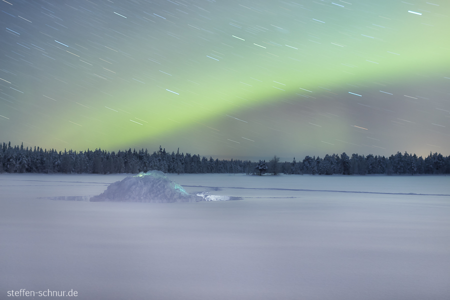 Iglu Lappland Finnland Nacht Nordlicht Winter