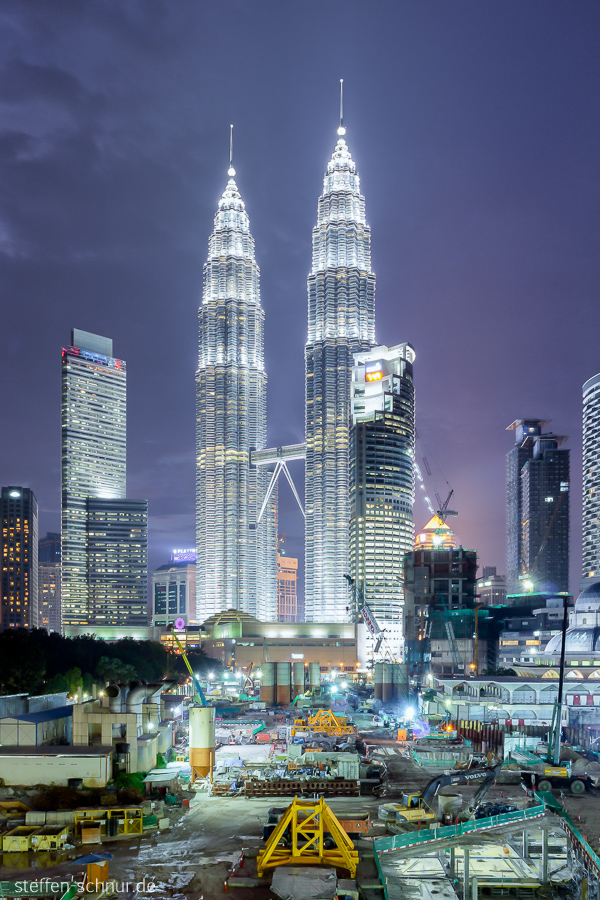 Petronas Towers Kuala Lumpur Malaysia Baustelle