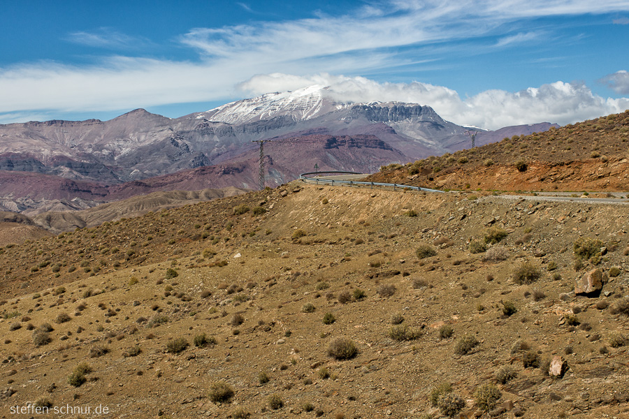 Berge Marokko Berglandschaft Hoher Atlas Strasse Wolken