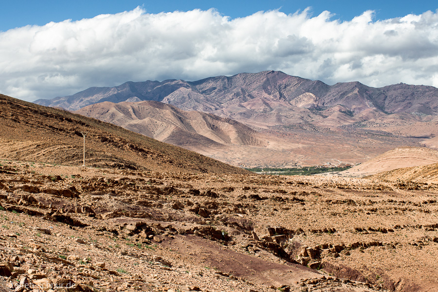 Berge Marokko Landschaft Tal Wolken