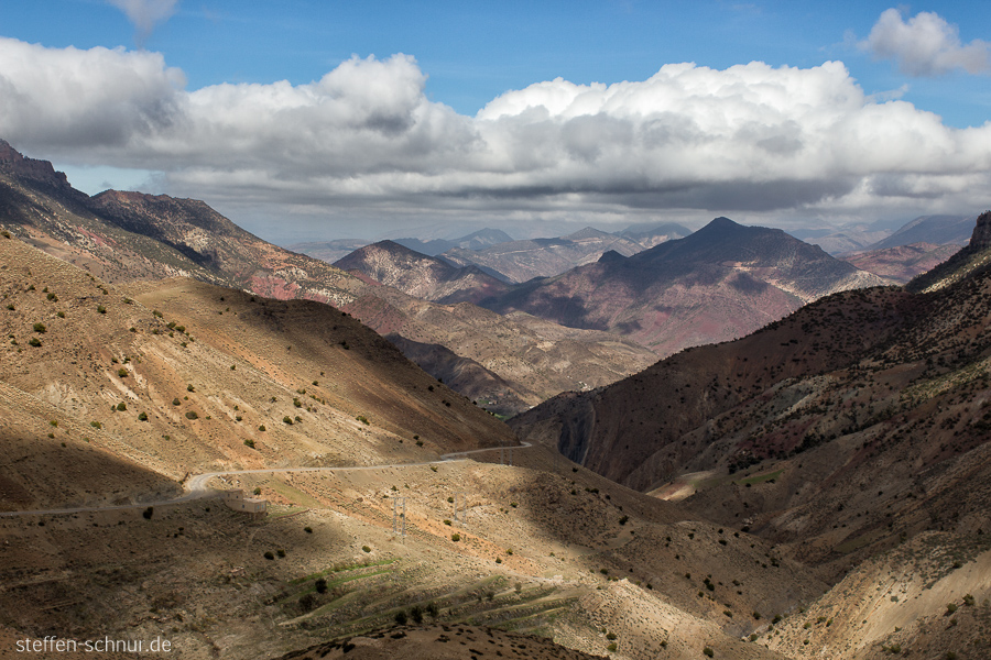 Berge Marokko Berglandschaft Gipfel Hoher Atlas Landschaft Schatten