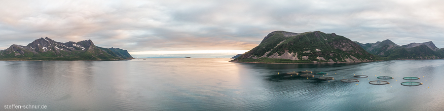 Senja Fischzucht Norwegen Panorama