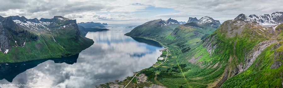 Senja Fjord Landschaft Luftaufnahme Norwegen